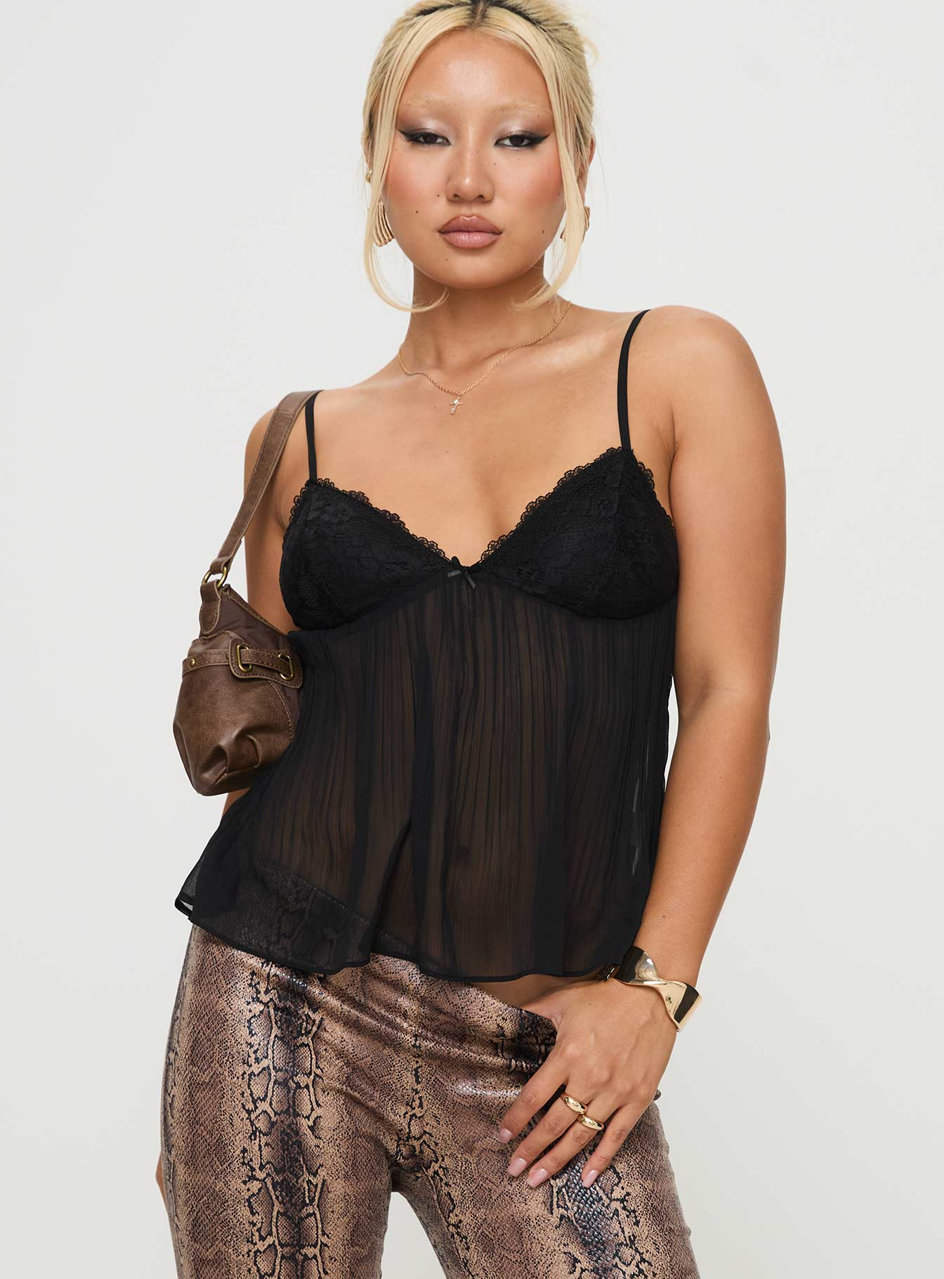 EFFINI Laced Pleat Top