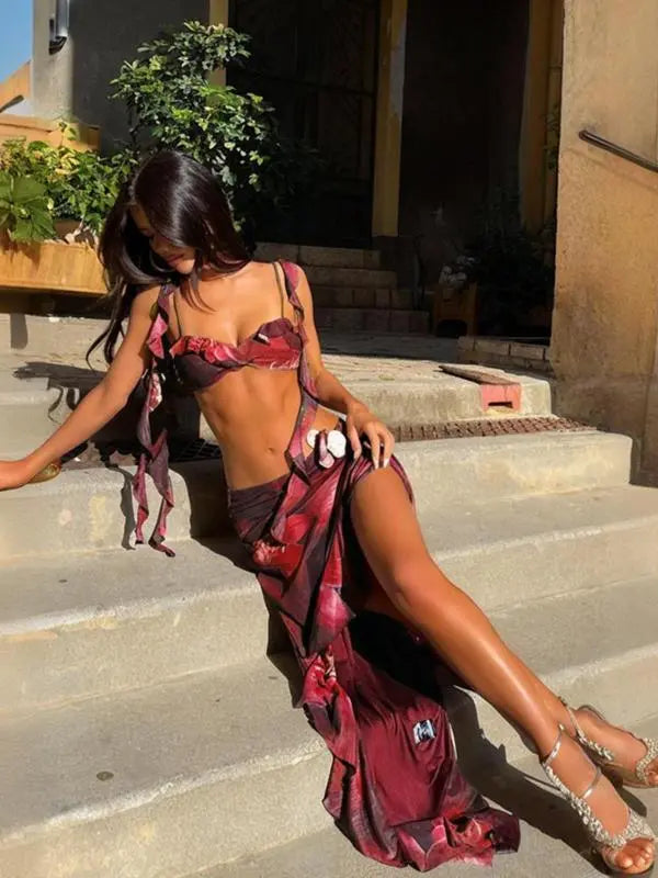 Effini Floral Print Two-piece Set EFFINI